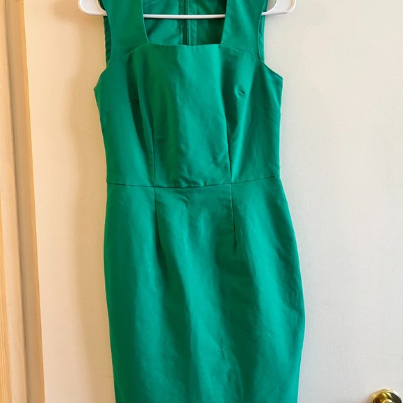 Banana Republic Sqaure Neck Green Dress Size 2 - Picture 5 of 5